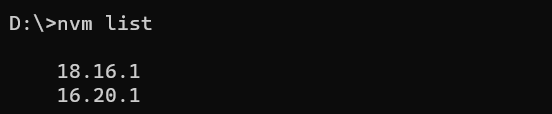 nvm list